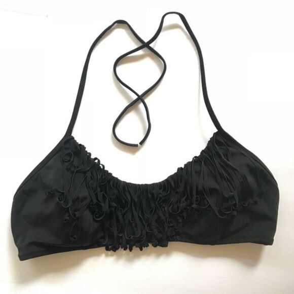 ✨Victoria's Secret Black Fringe Halter Bikini Top✨ - Picture 5 of 5